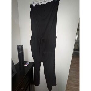 Cache Strapless Jumpsuit Wide Leg Drawstring Waist Black Casual Size‎ M